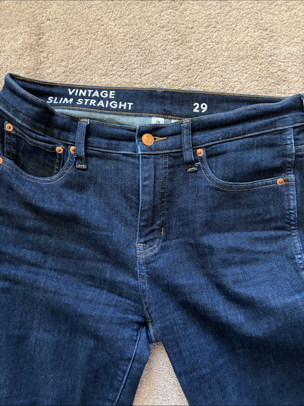 J. Crew Vintage Slim Straight Jeans - Dark Indigo